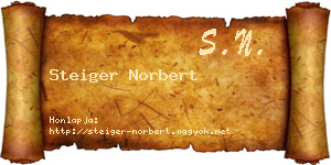 Steiger Norbert névjegykártya